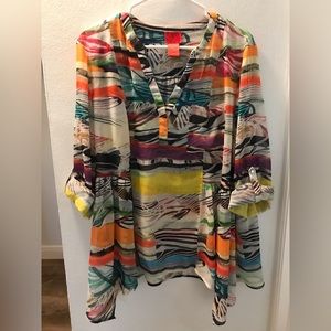 V Christina Mulitcolor Womens Top Size L